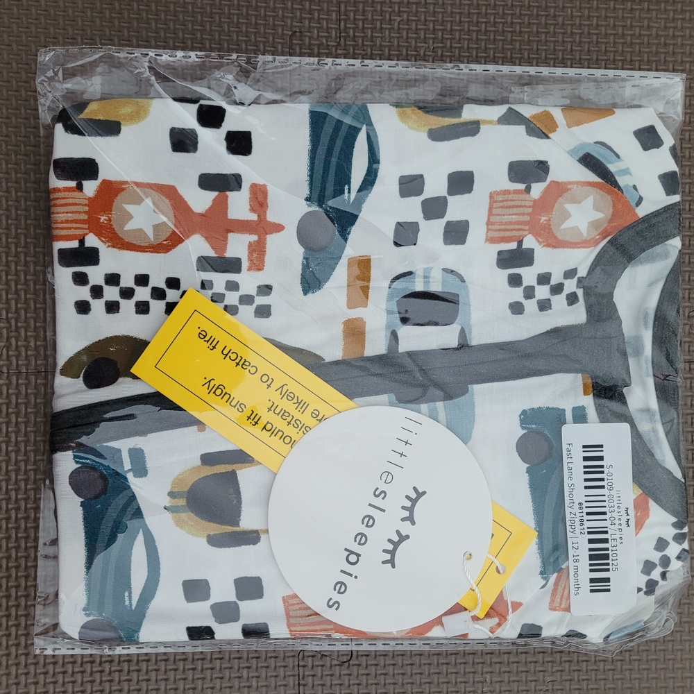 Little Sleepies Fast Lane Shorty Zippy 12-18 Months